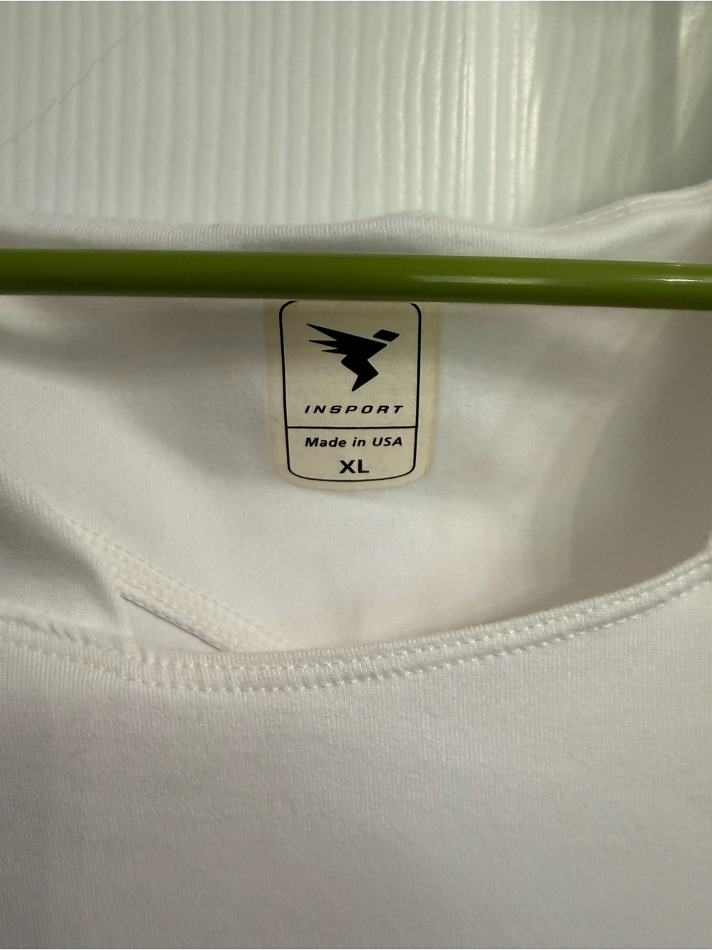 Vintage InSport White Tank Top XL Made in USA Embroidered Y2K Activewear - Picture 5 of 6